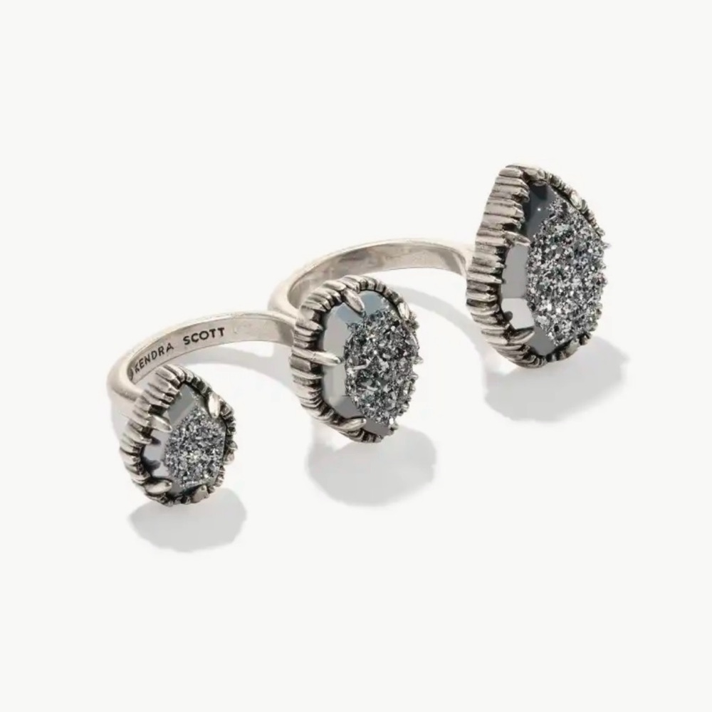Kendra Scott Silver Double Ring-never worn from smoke free home.